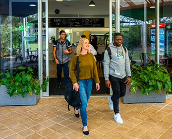 Students on ECU campus