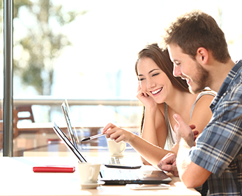 Students using technology