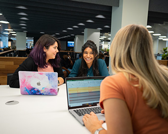 Student in Career and Learning space